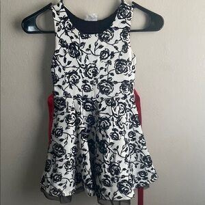 Floral Black and White Kids Dress